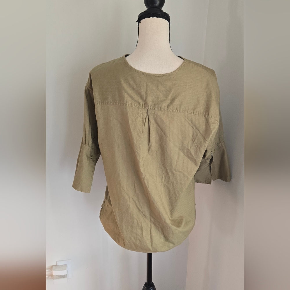 J. Crew Green Utility Pullover Blouse Top Small - Picture 4 of 9